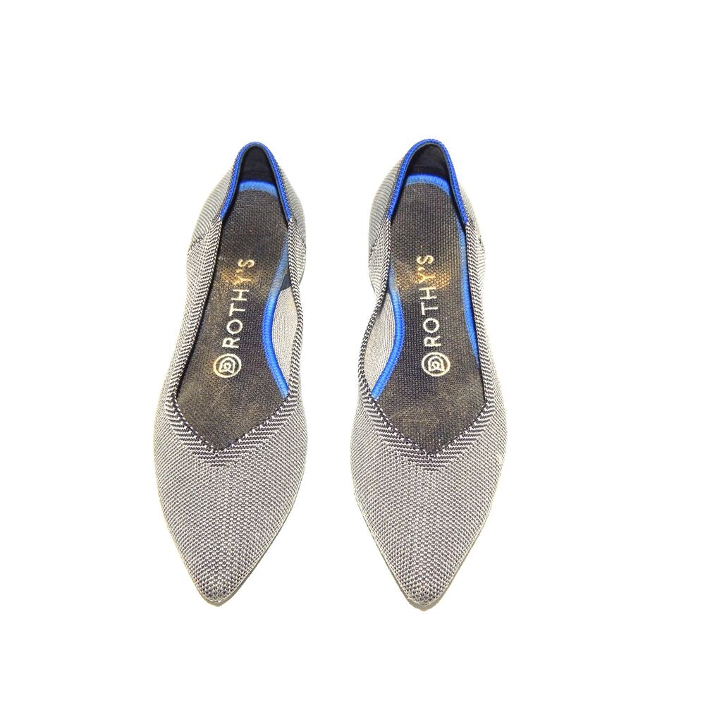 Rothy’s The Pointed Toe Ballet Flats Shoes Women's Size 7.5 Cloud Grey Birdseye